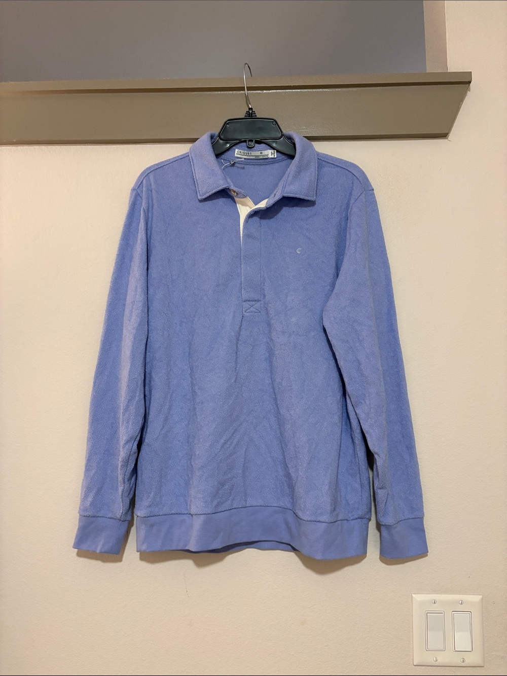 Criquet Men’s Terrycloth Polo Sweatshirt SZ M NWOT